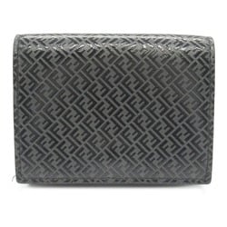 FENDI FF Tri-fold Wallet Leather Men's Women's Black 7M0280