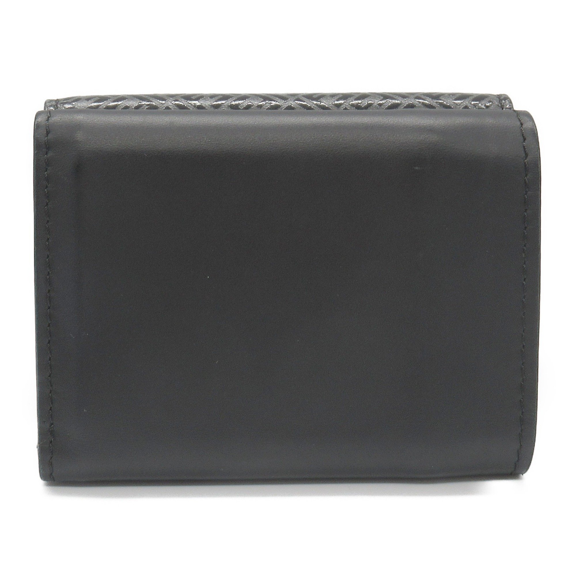 FENDI FF Tri-fold Wallet Leather Men's Women's Black 7M0280