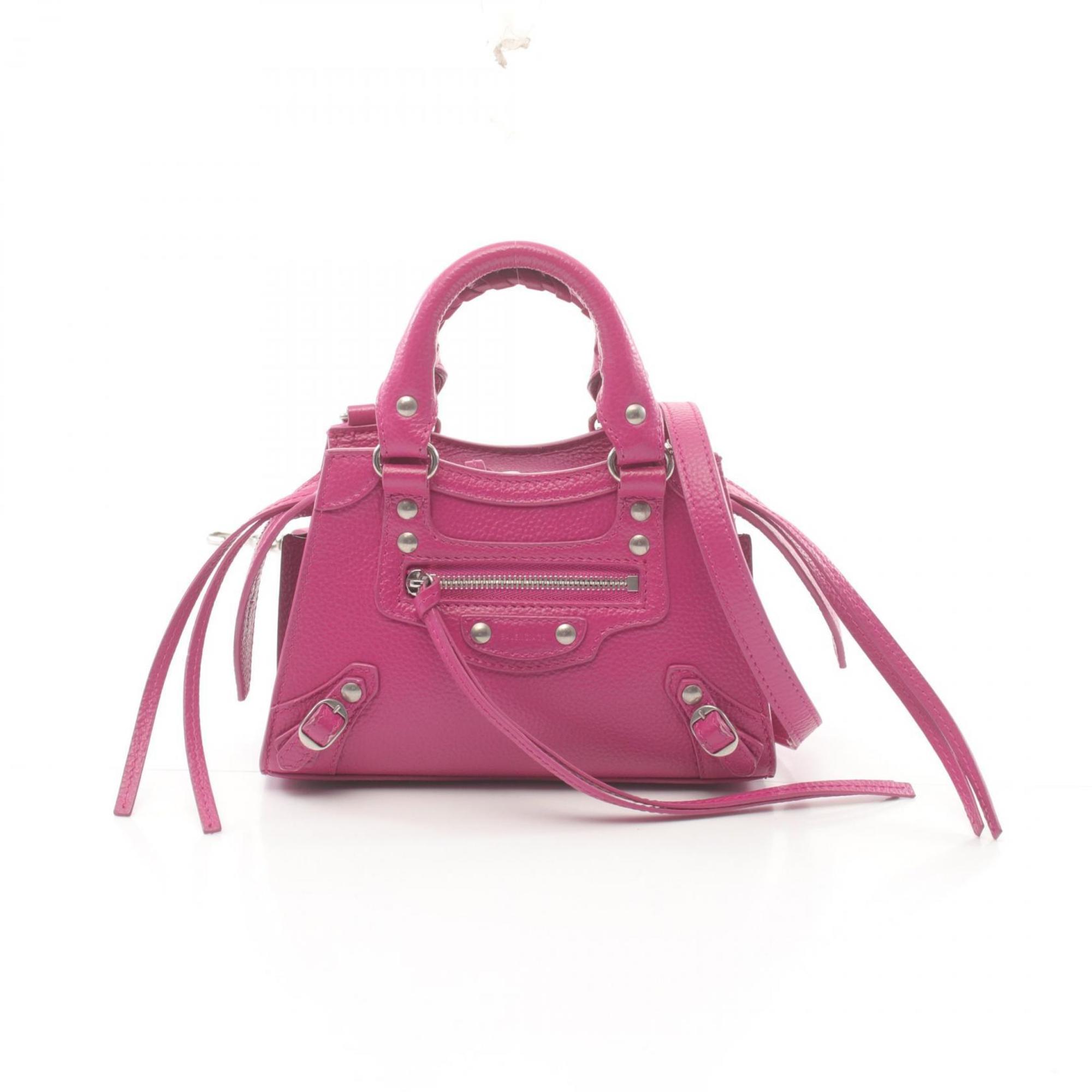 BALENCIAGA Neo Classic Nano Handbag Bag Leather Women's Pink 638527