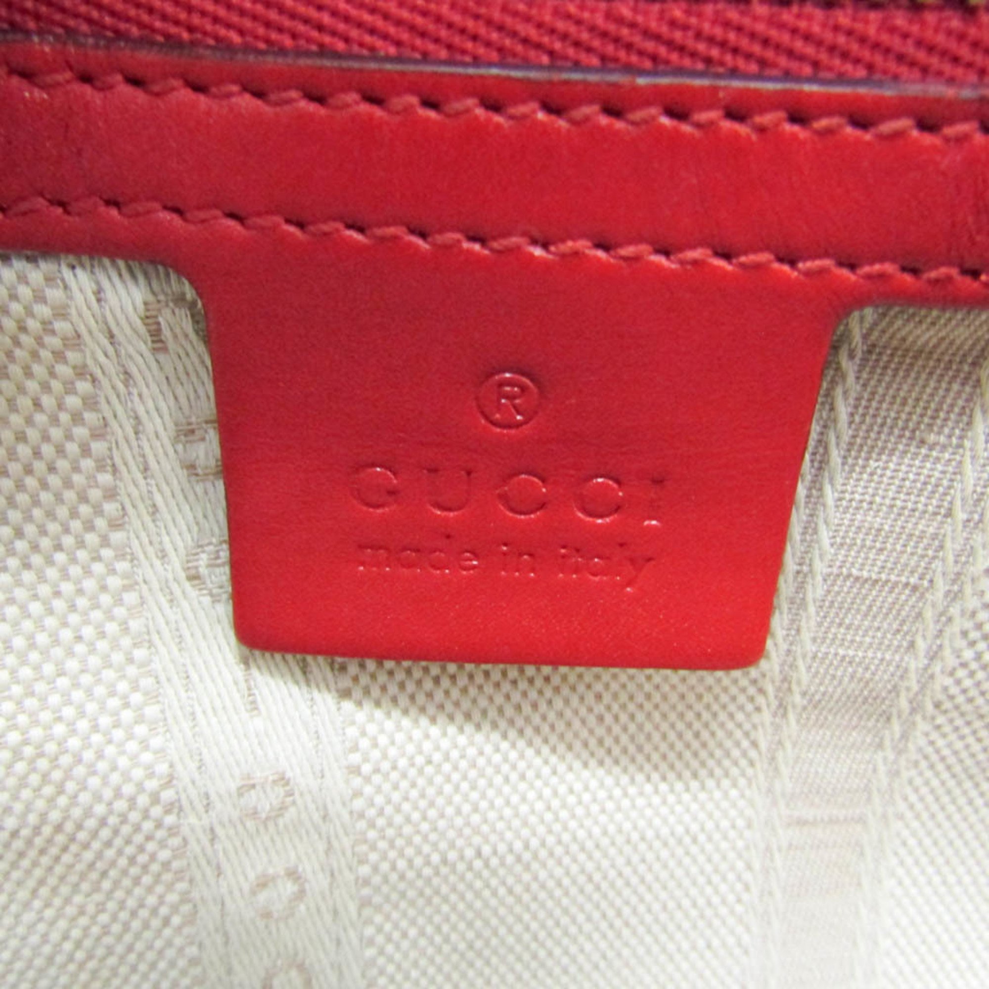 Gucci Bright Diamante 384688 Women's Leather Handbag,Shoulder Bag Red Color