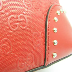 Gucci Bright Diamante 384688 Women's Leather Handbag,Shoulder Bag Red Color