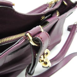 Salvatore Ferragamo Gancini EE-21 D477 Women's Leather Handbag,Shoulder Bag Purple