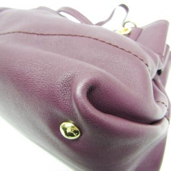 Salvatore Ferragamo Gancini EE-21 D477 Women's Leather Handbag,Shoulder Bag Purple