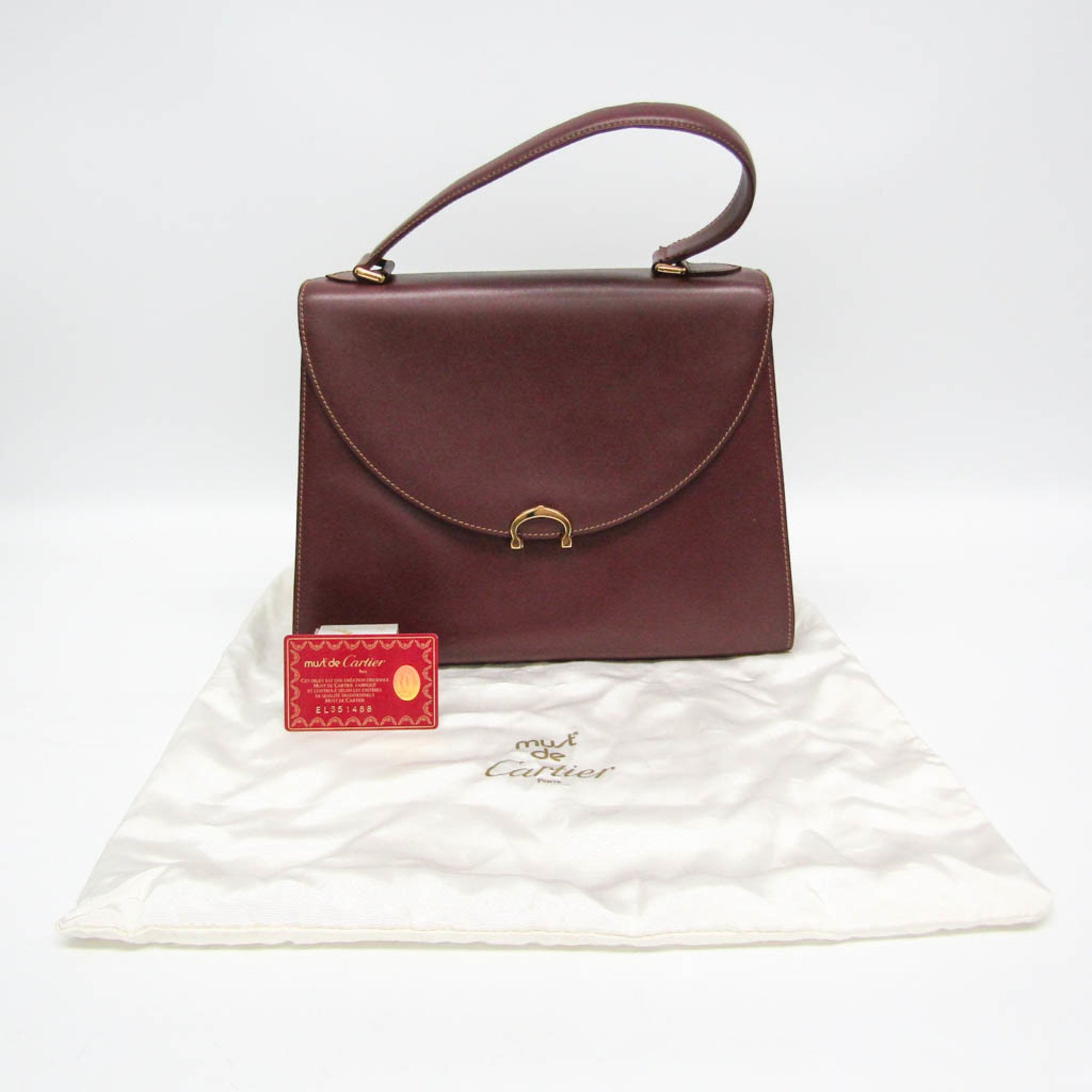 Cartier Must Women's Leather Handbag Bordeaux