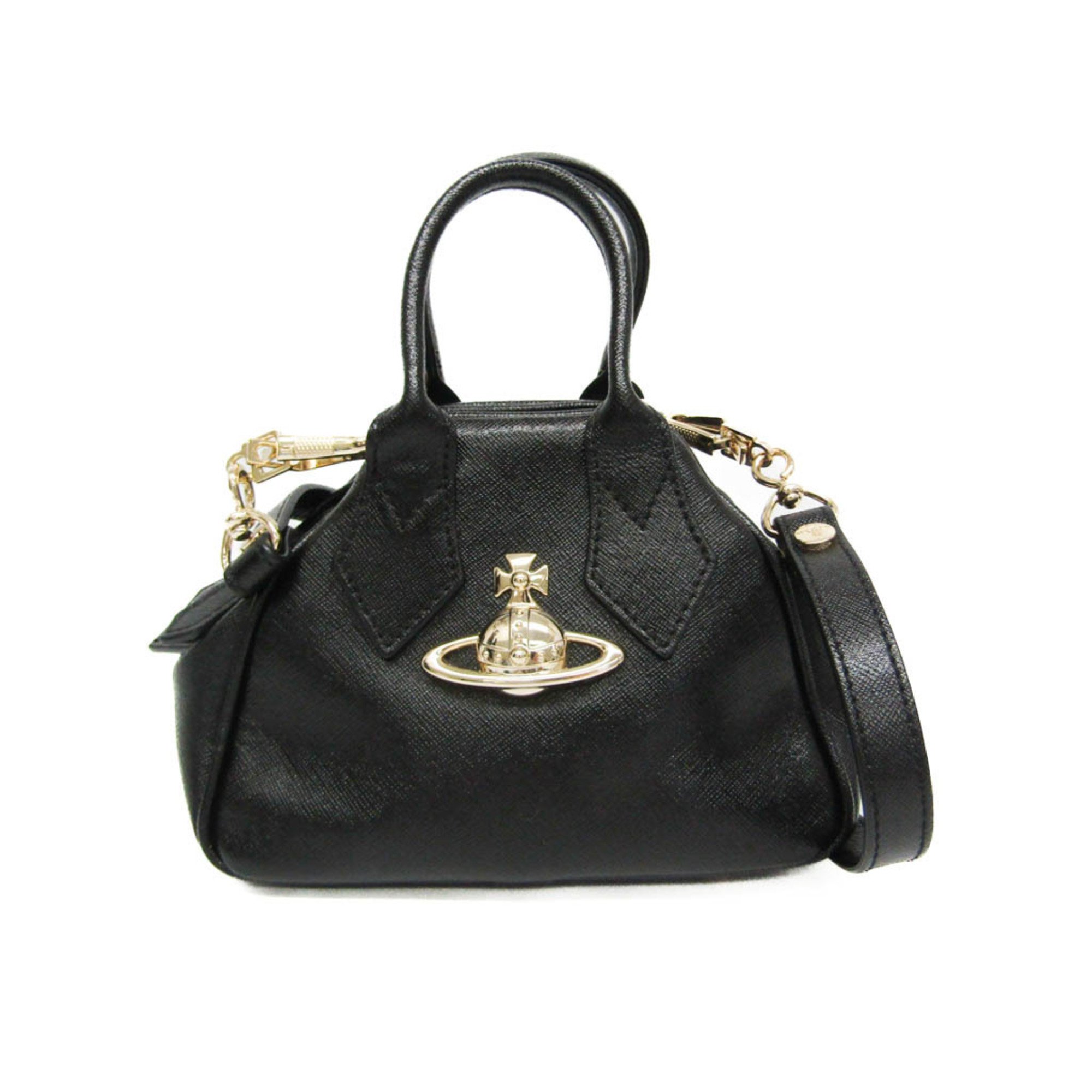 Vivienne Westwood YASMINE Mini Shoulder Bag 45030009 Women's Faux Leather Shoulder Bag Black