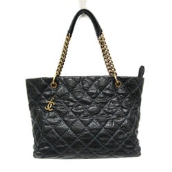 Chanel Matelasse Chain Women's Caviar Leather Tote Bag Black,Navy