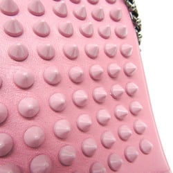 Christian Louboutin Women's Leather Studded Clutch Bag,Shoulder Bag Dusty Pink