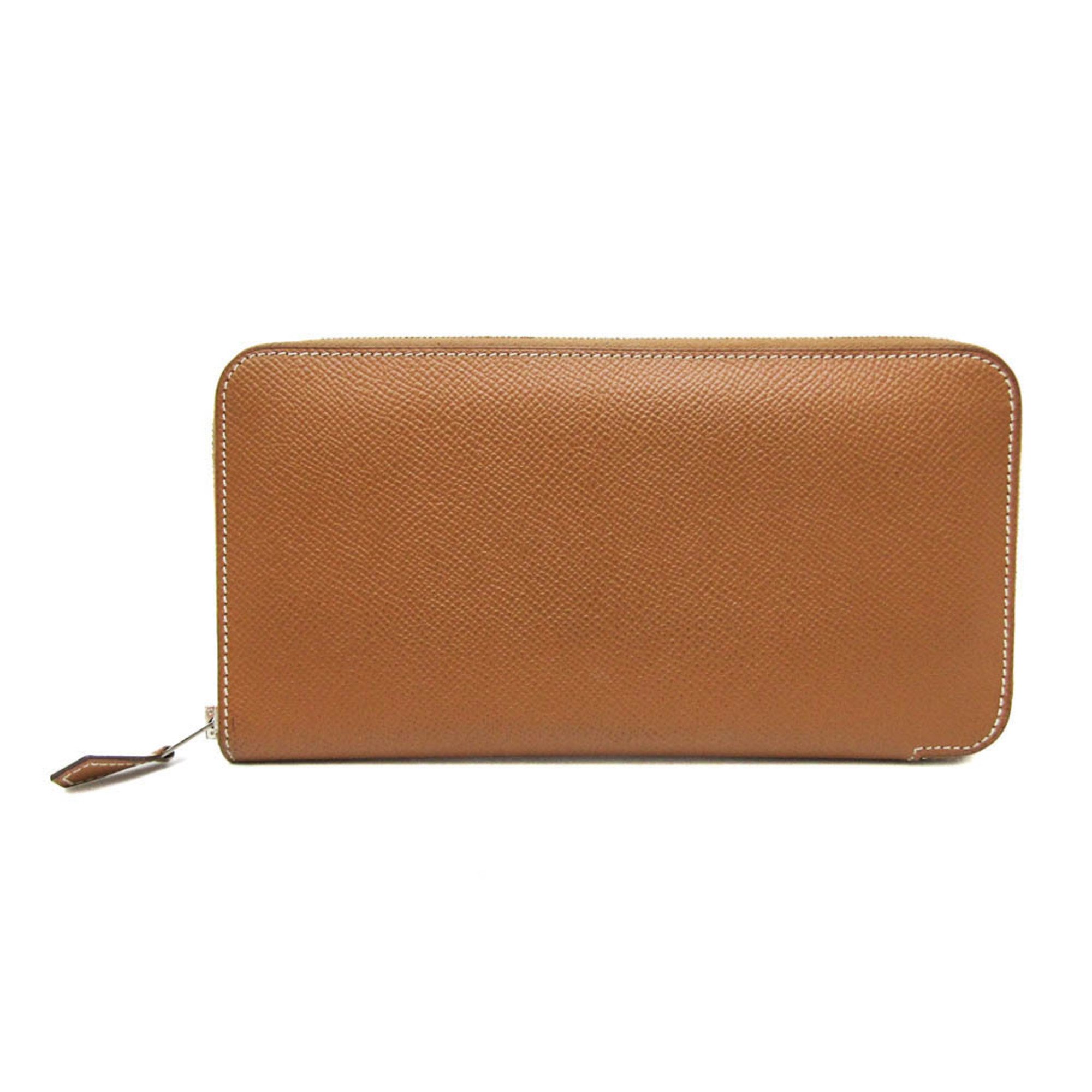 Hermes Asap Long Men,Women Epsom Leather Long Wallet (bi-fold) Brown