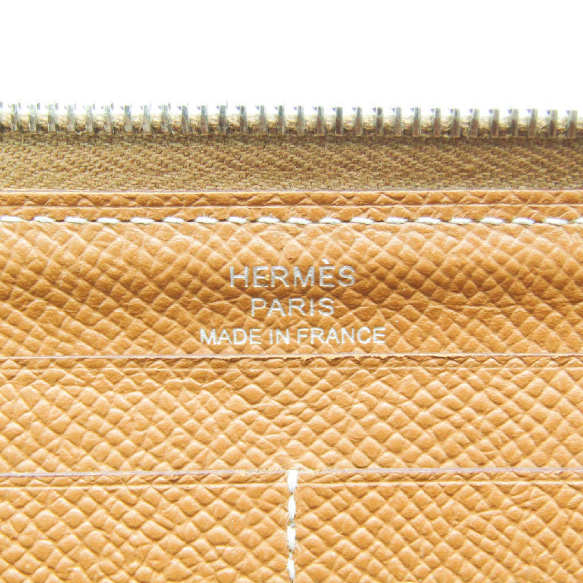 Hermes Asap Long Men,Women Epsom Leather Long Wallet (bi-fold) Brown