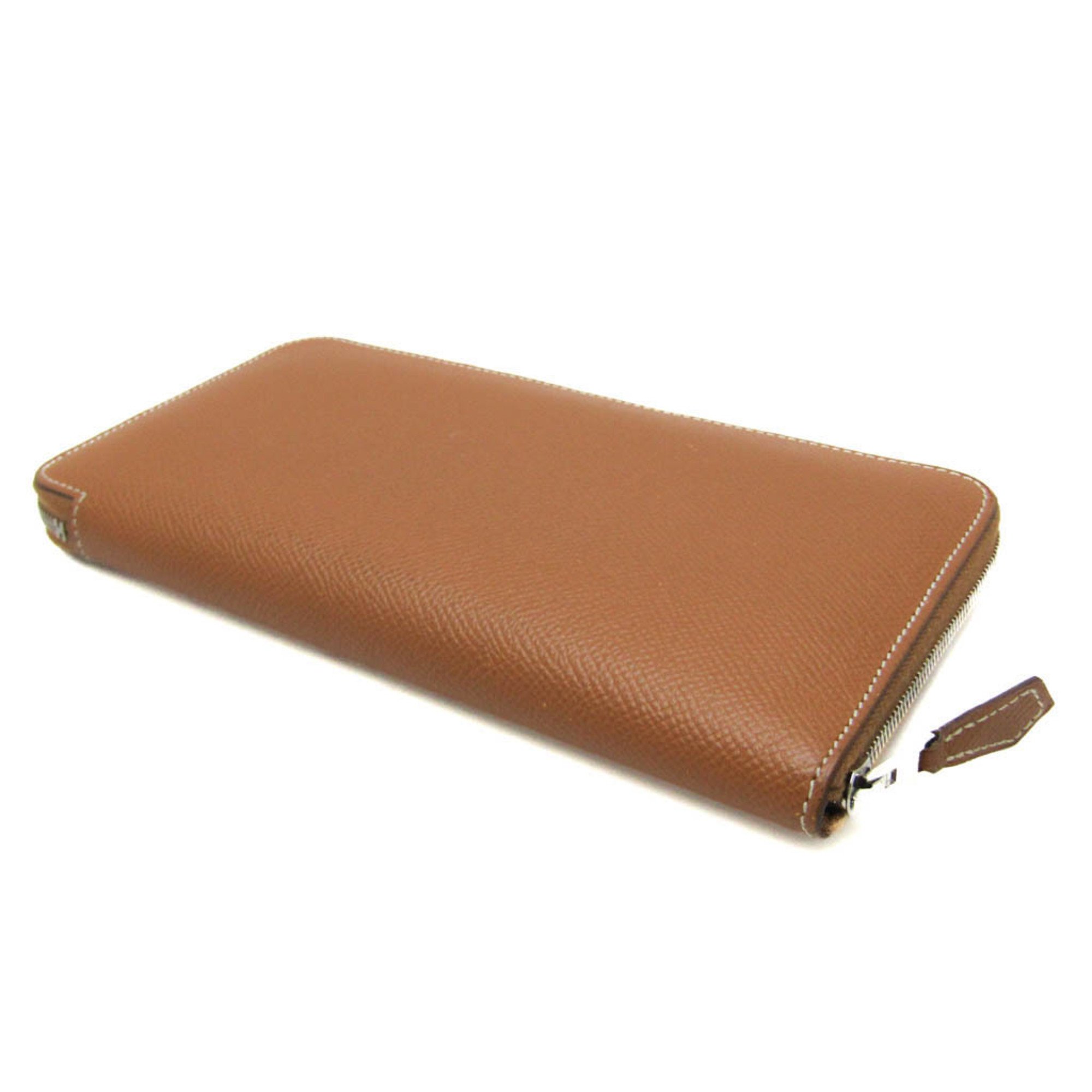 Hermes Asap Long Men,Women Epsom Leather Long Wallet (bi-fold) Brown