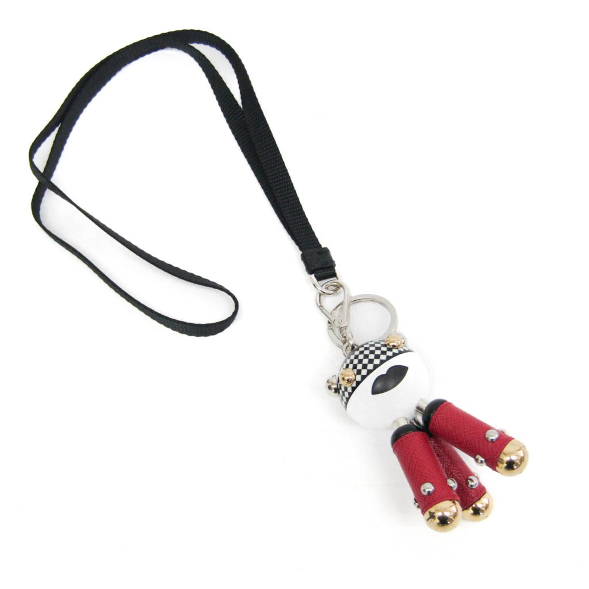 Prada Metal Keyring Charm Black,Red Color,White Pradamalia Disco TRICK ROBOT 1TR058