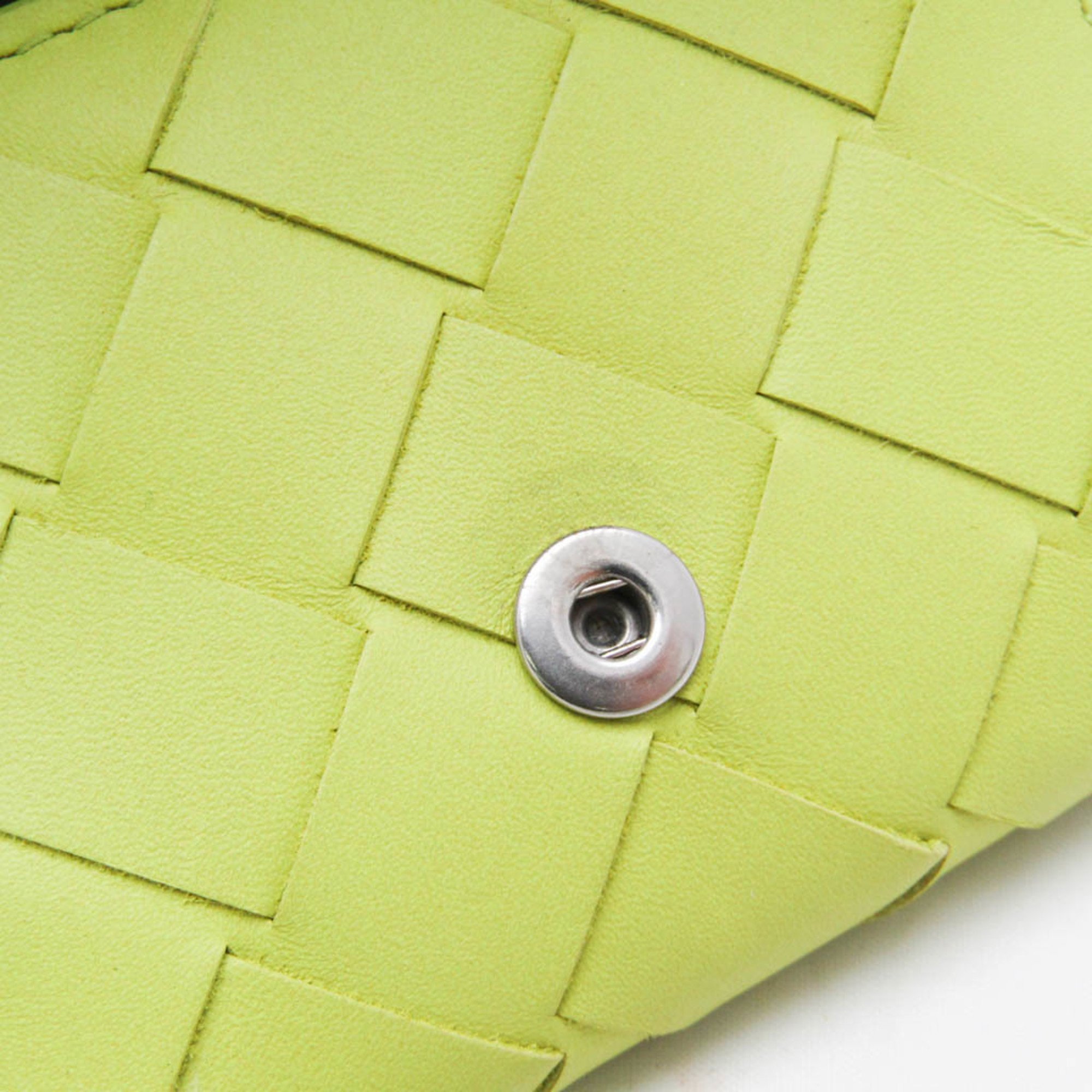 Bottega Veneta Intrecciato Women,Men Leather Coin Purse/coin Case Light Green