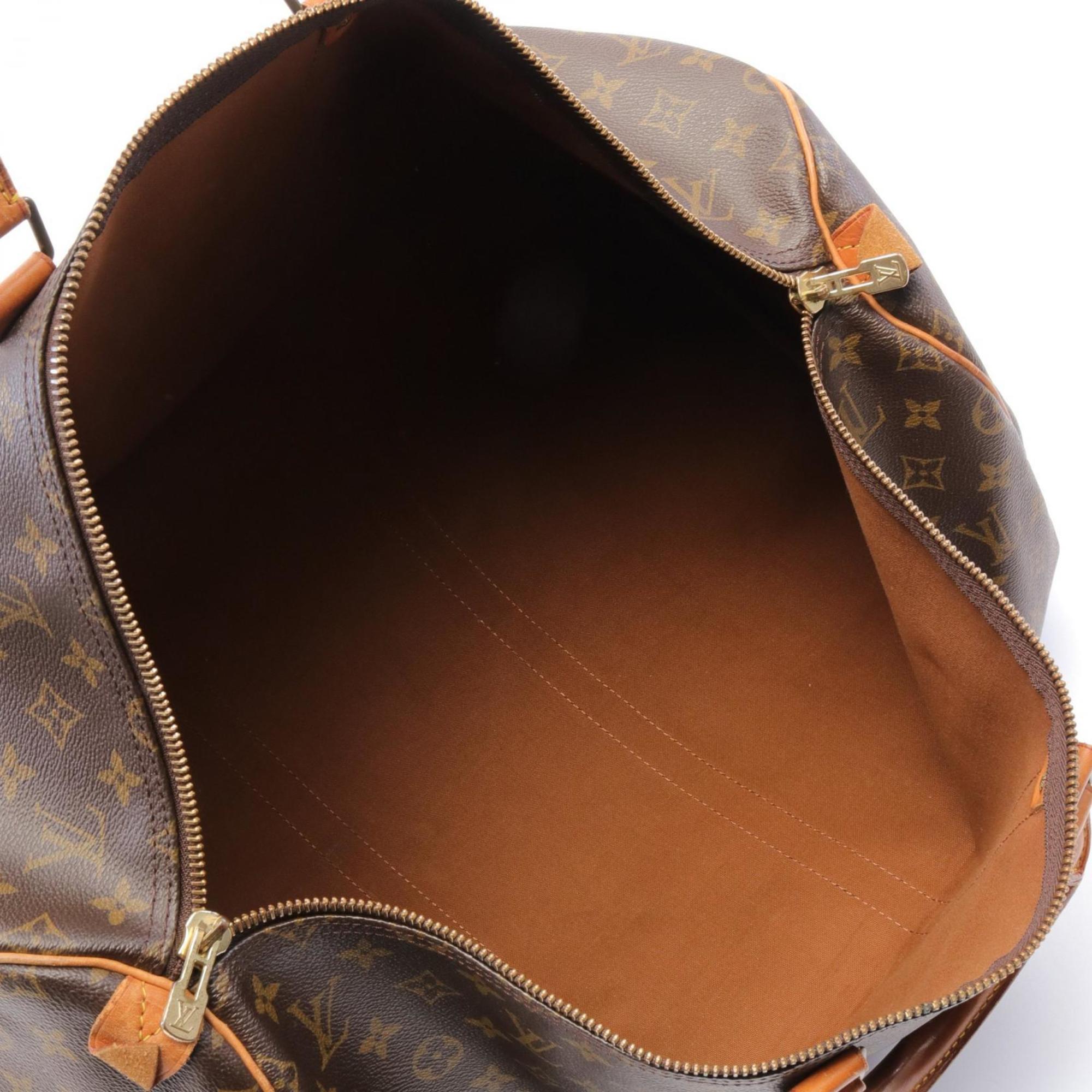 Louis Vuitton Keepall Bandouliere 55 Monogram Boston Bag, Coated Canvas, Leather, Men's, Women's, Brown, M41414