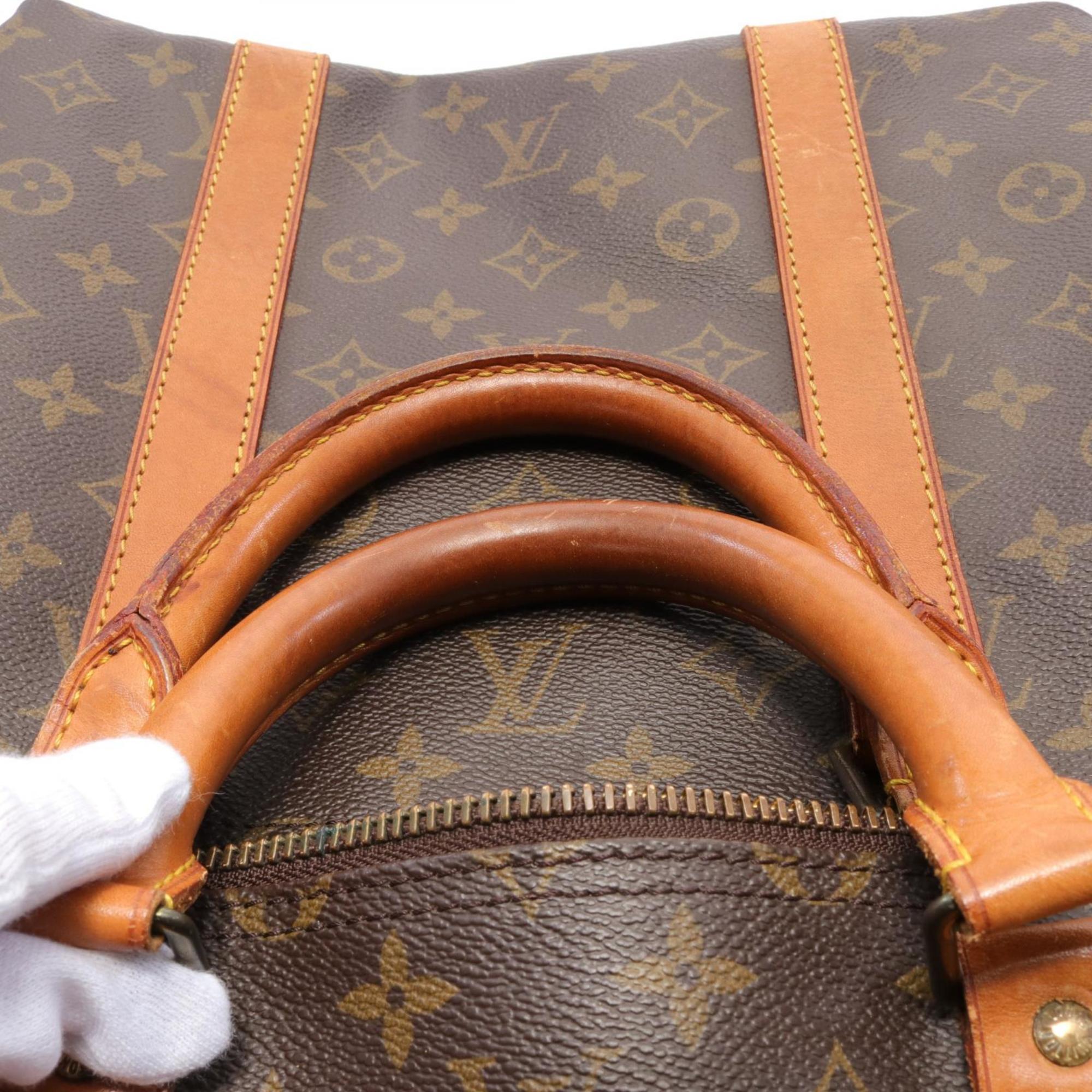 Louis Vuitton Keepall Bandouliere 55 Monogram Boston Bag, Coated Canvas, Leather, Men's, Women's, Brown, M41414