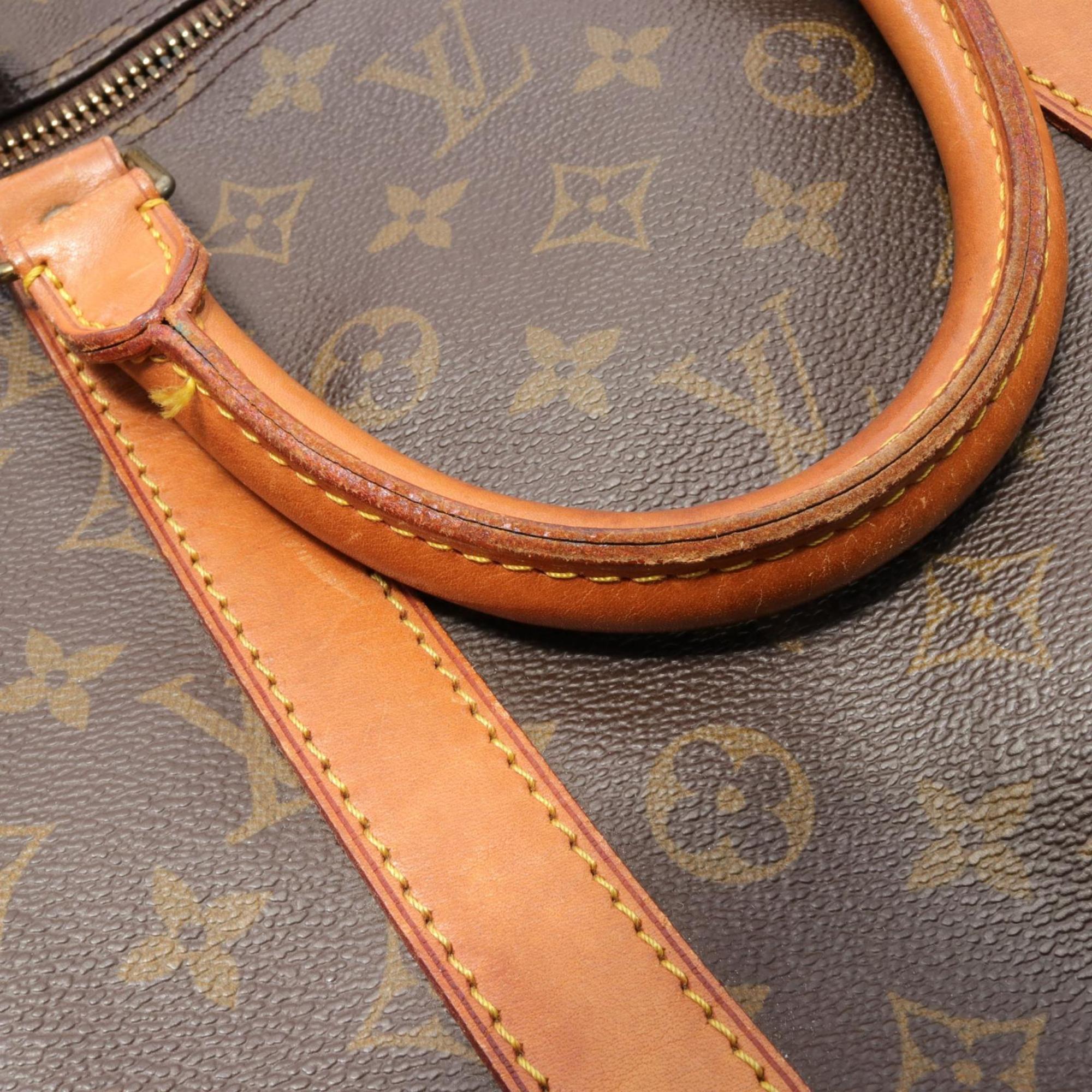 Louis Vuitton Keepall Bandouliere 55 Monogram Boston Bag, Coated Canvas, Leather, Men's, Women's, Brown, M41414