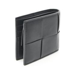 BOTTEGA VENETA Maxi Intrecciato Bi-fold Wallet Leather Men's Black 649605VBWD28803