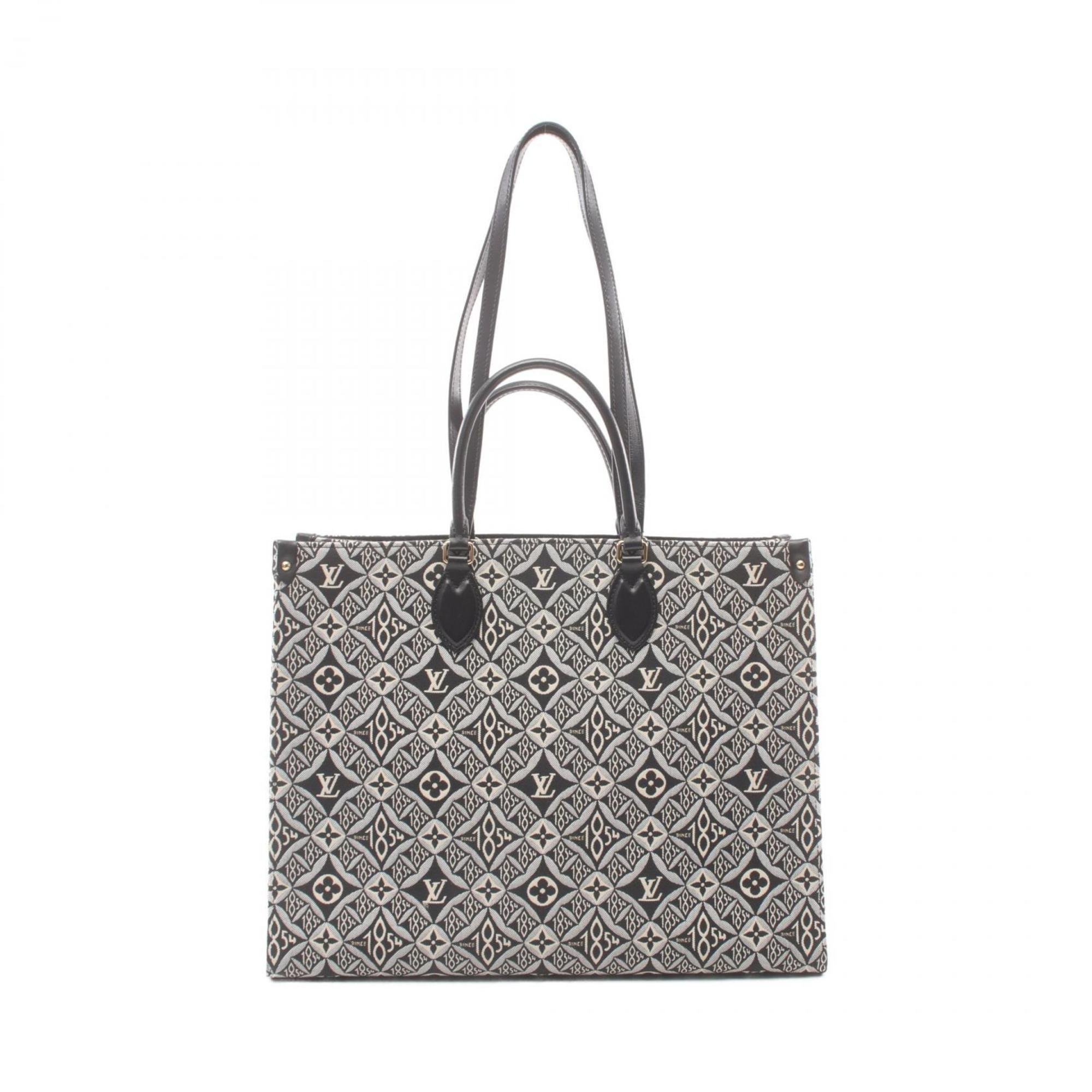 LOUIS VUITTON On the Go GM Since 1854 Tote Bag Canvas Leather Monogram Jacquard Women's Gray Black M57207