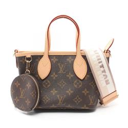 Louis Vuitton Neverfull BB Monogram Beige Handbag Bag Coated Canvas Leather Women's Brown M46705