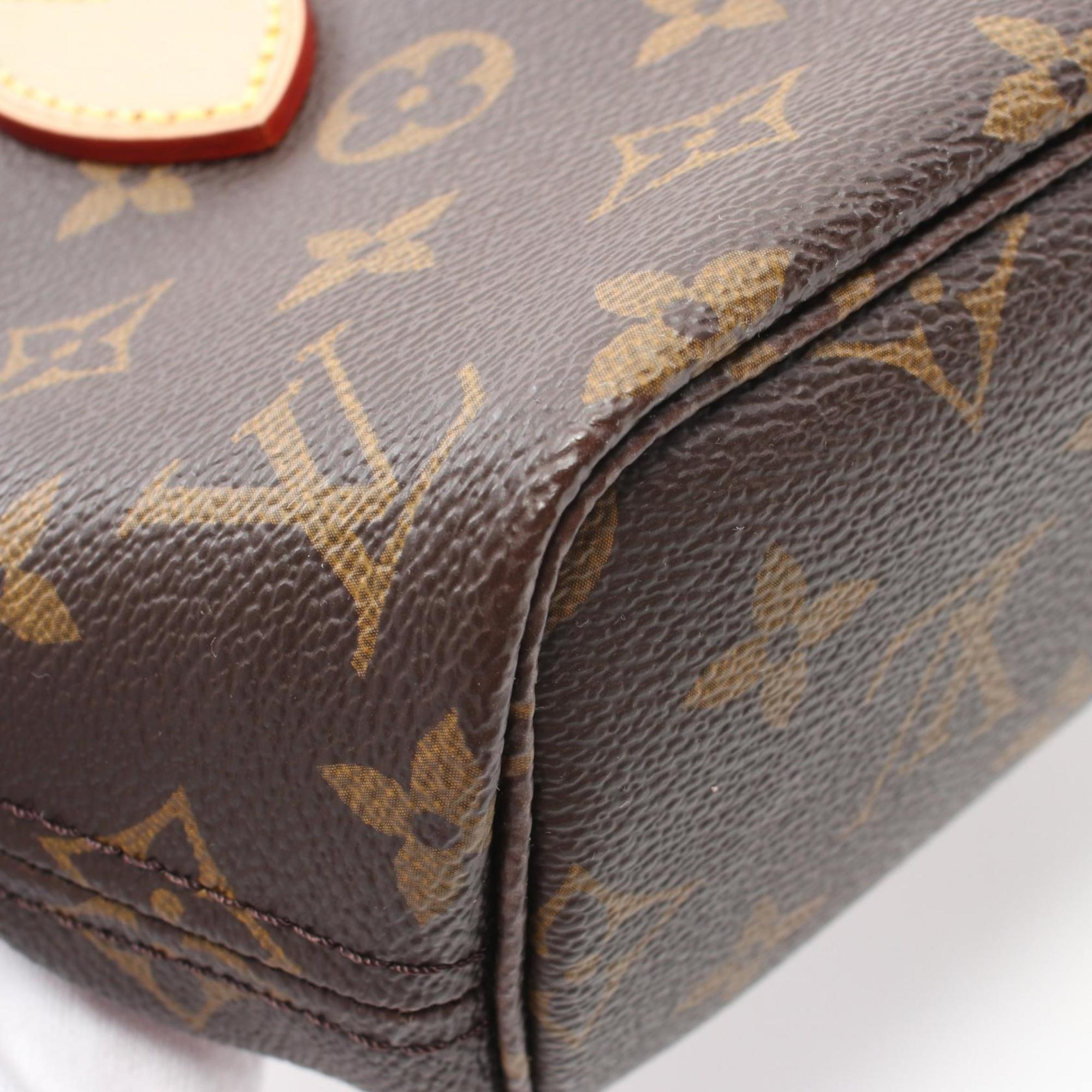 Louis Vuitton Neverfull BB Monogram Beige Handbag Bag Coated Canvas Leather Women's Brown M46705