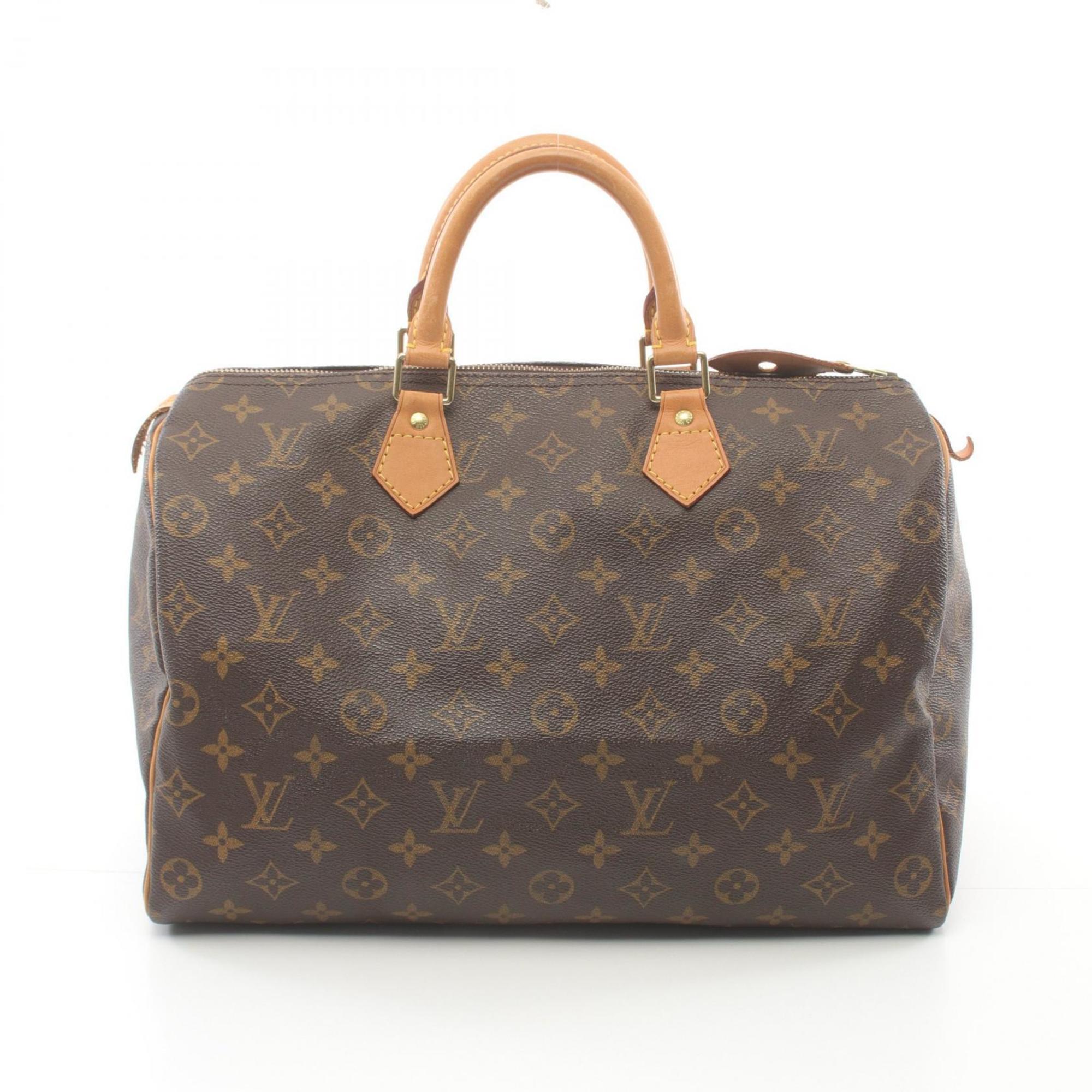 Louis Vuitton Speedy 35 Handbag Bag Coated Canvas Leather Monogram Women's Brown M41524