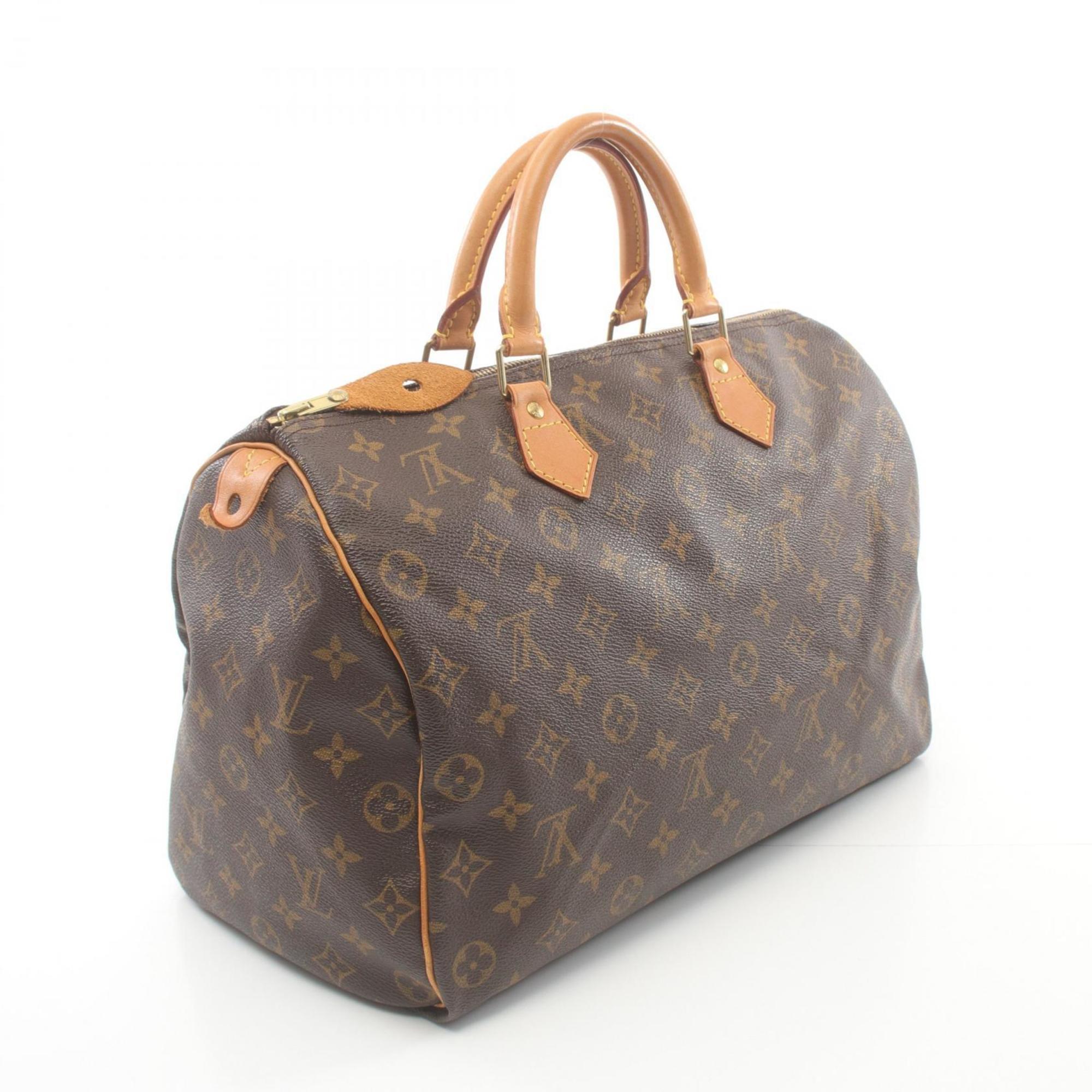 Louis Vuitton Speedy 35 Handbag Bag Coated Canvas Leather Monogram Women's Brown M41524