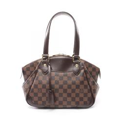 Louis Vuitton Verona PM Damier Ebene Shoulder Bag, Coated Canvas, Leather, Women's, Brown, N41117