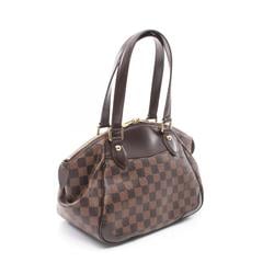 Louis Vuitton Verona PM Damier Ebene Shoulder Bag, Coated Canvas, Leather, Women's, Brown, N41117