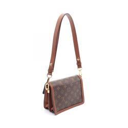 Louis Vuitton Dauphine MINI Shoulder Bag, Coated Canvas, Leather, Monogram, Women's, Brown, Beige, M45959