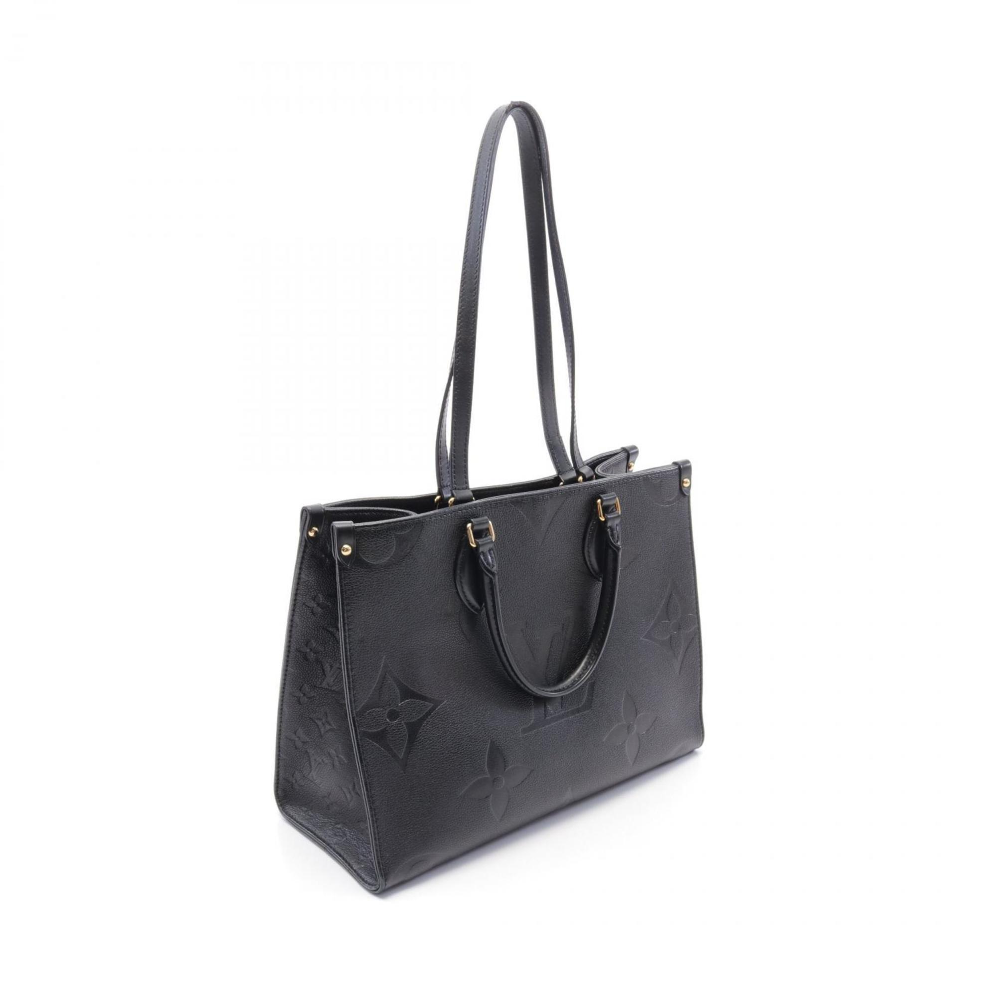 LOUIS VUITTON On the Go MM Monogram Empreinte Noir Tote Bag Leather Women's Black M45595