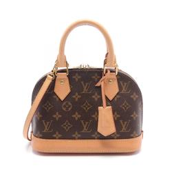 Louis Vuitton Alma BB Monogram Handbag Bag Coated Canvas Leather Women's Brown M53152