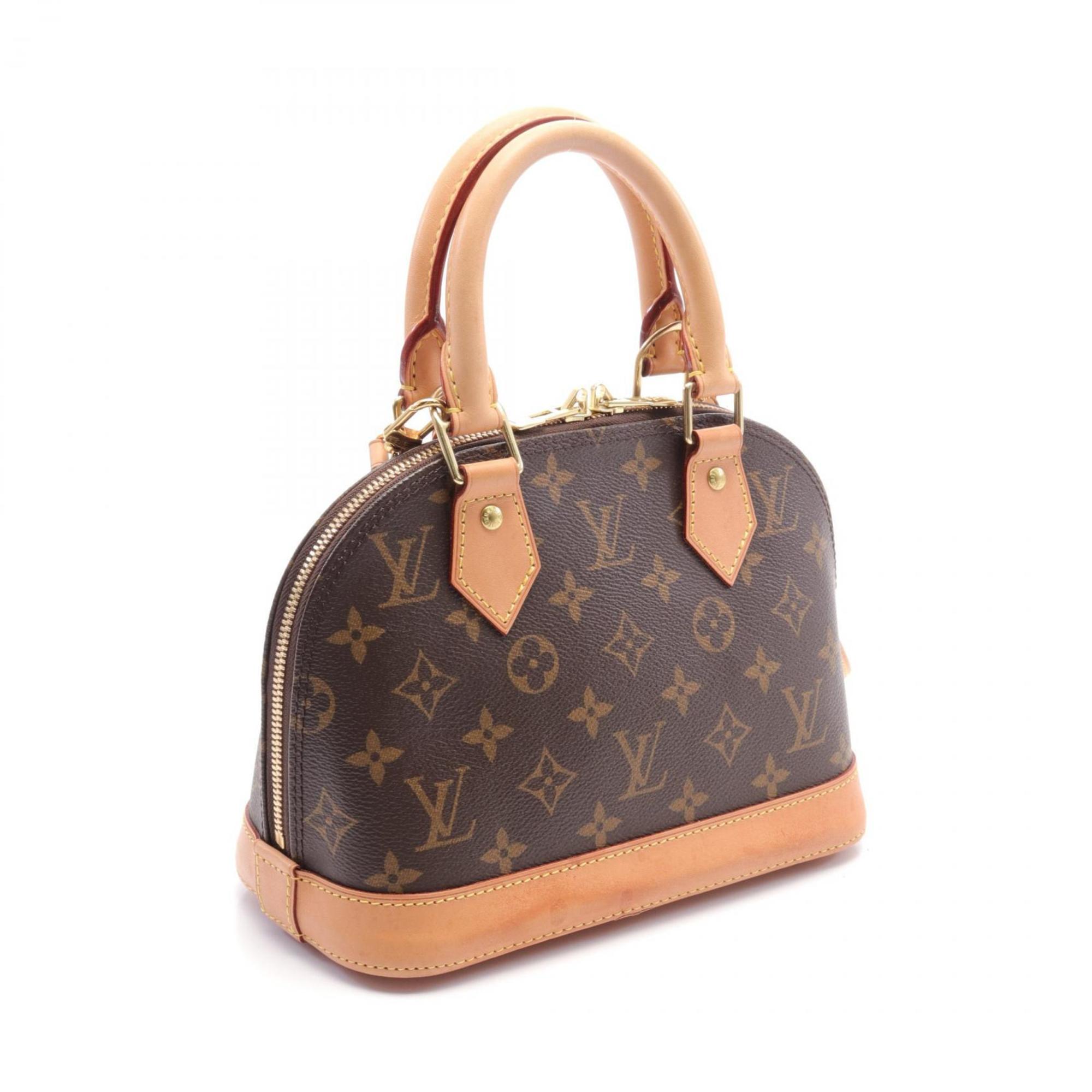 Louis Vuitton Alma BB Monogram Handbag Bag Coated Canvas Leather Women's Brown M53152