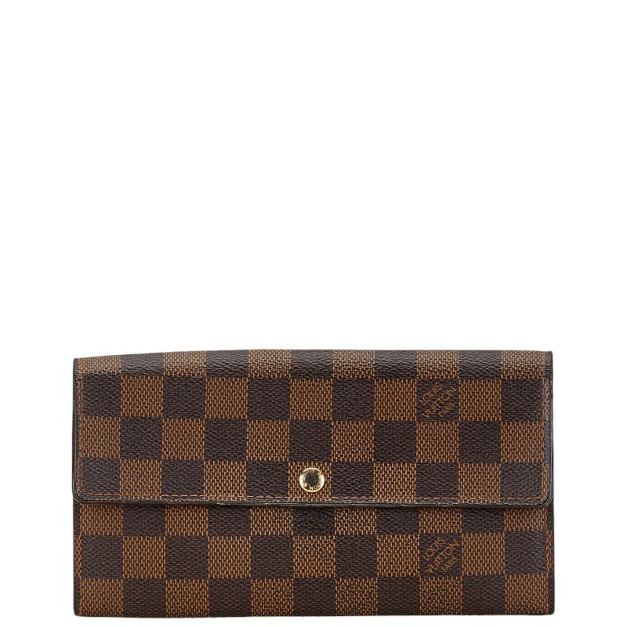 Louis Vuitton Damier Portefeuille Sarah Long Wallet N61734 Brown PVC Leather Women's LOUIS VUITTON