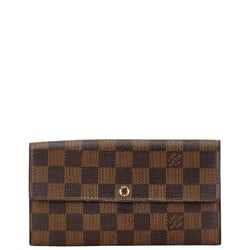 Louis Vuitton Damier Portefeuille Sarah Long Wallet N61734 Brown PVC Leather Women's LOUIS VUITTON