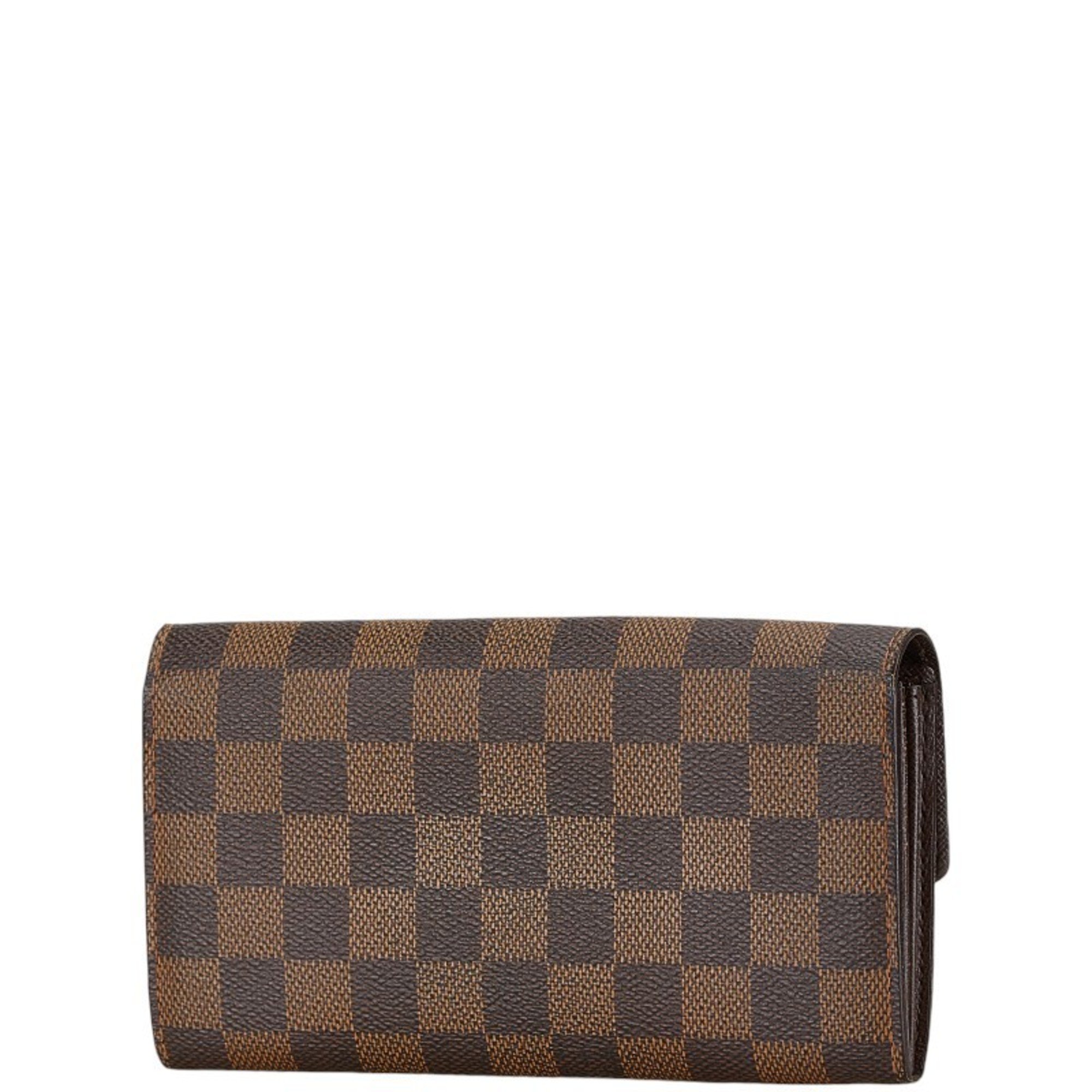 Louis Vuitton Damier Portefeuille Sarah Long Wallet N61734 Brown PVC Leather Women's LOUIS VUITTON