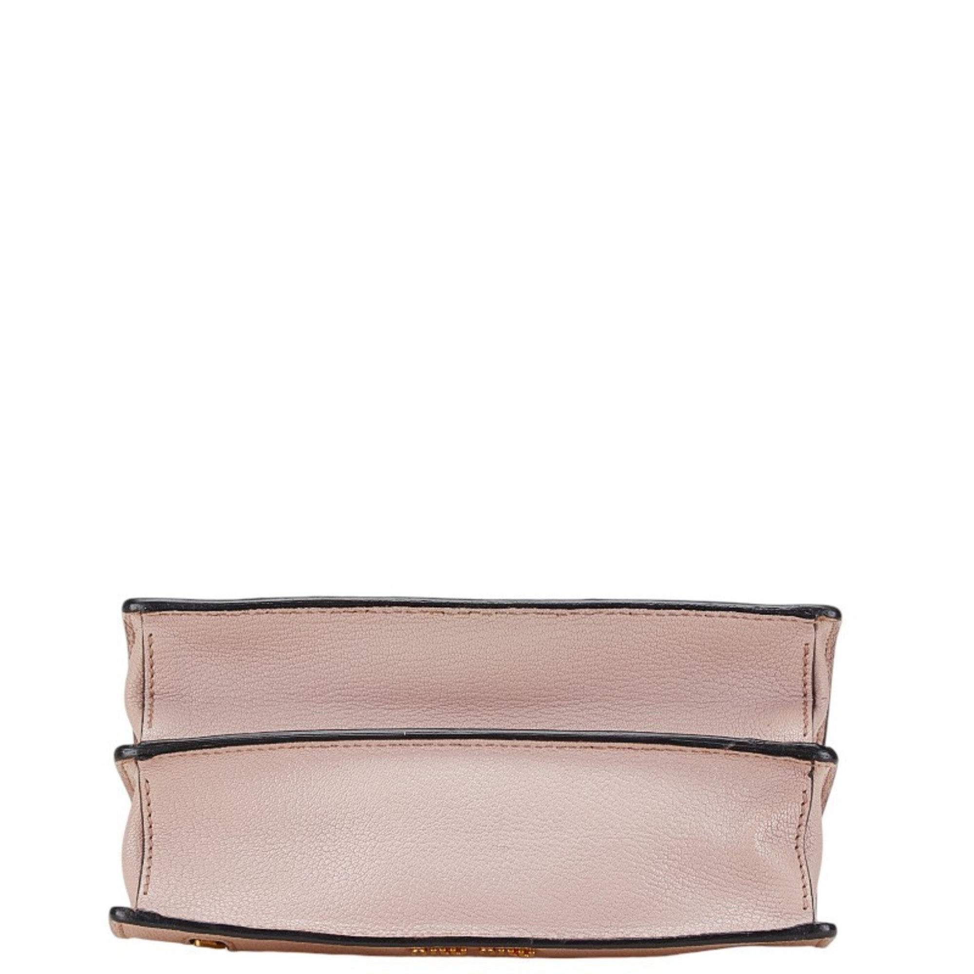 Miu Miu Miu Madras Shoulder Bag Pink Leather Women's MIUMIU