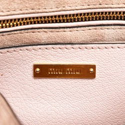 Miu Miu Miu Madras Shoulder Bag Pink Leather Women's MIUMIU