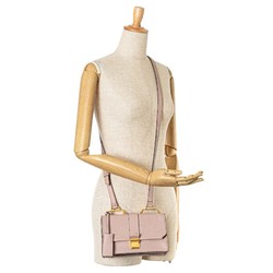 Miu Miu Miu Madras Shoulder Bag Pink Leather Women's MIUMIU