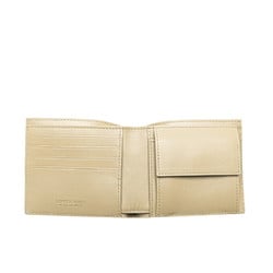 Bottega Veneta Maxi Intrecciato Bi-fold Wallet Beige Leather Women's BOTTEGAVENETA