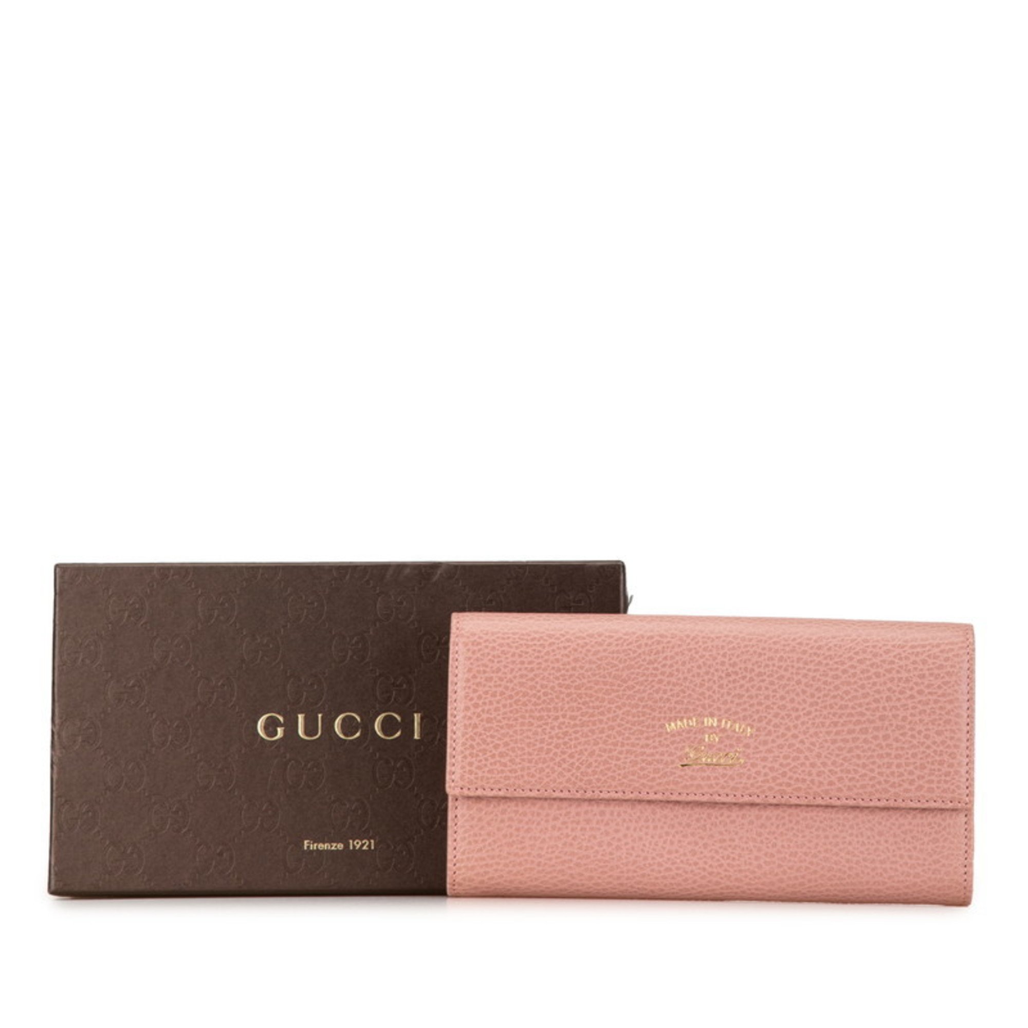 Gucci Swing Continental Wallet Long 354496 Pink Leather Women's GUCCI