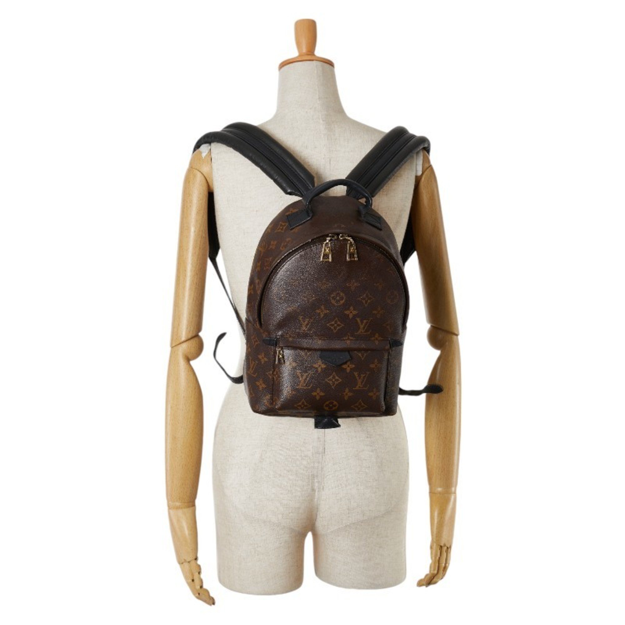 Louis Vuitton Monogram Palm Springs Backpack MINI M44873 Brown PVC Leather Women's LOUIS VUITTON