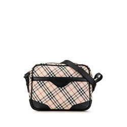 Burberry Nova Check Shoulder Bag Beige Black Canvas Leather Women's BURBERRY