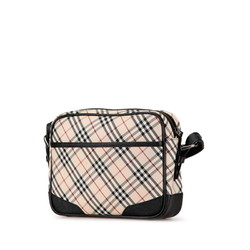 Burberry Nova Check Shoulder Bag Beige Black Canvas Leather Women's BURBERRY