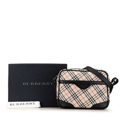 Burberry Nova Check Shoulder Bag Beige Black Canvas Leather Women's BURBERRY