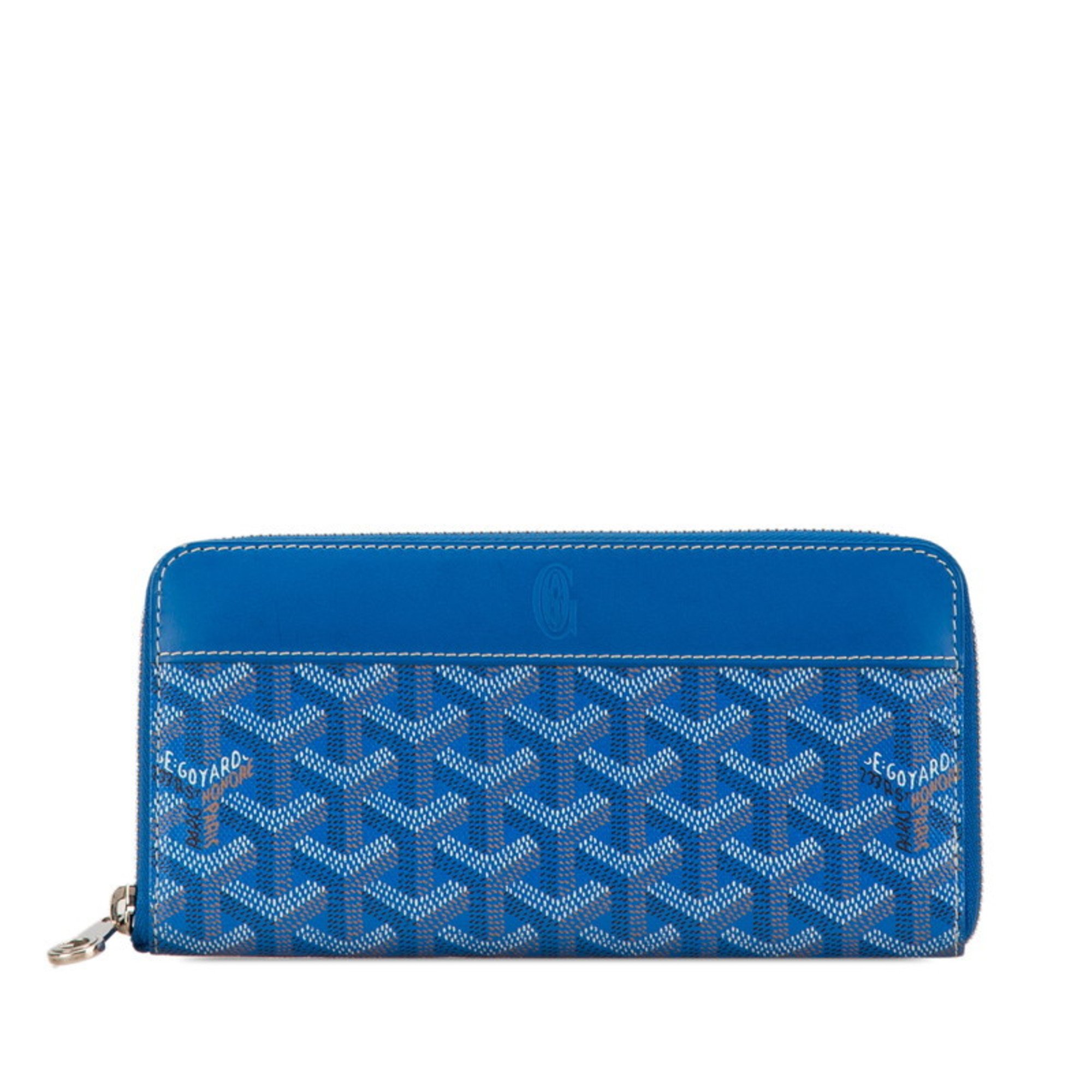 Goyard Matignon GM Round Long Wallet Blue PVC Leather Women's GOYARD