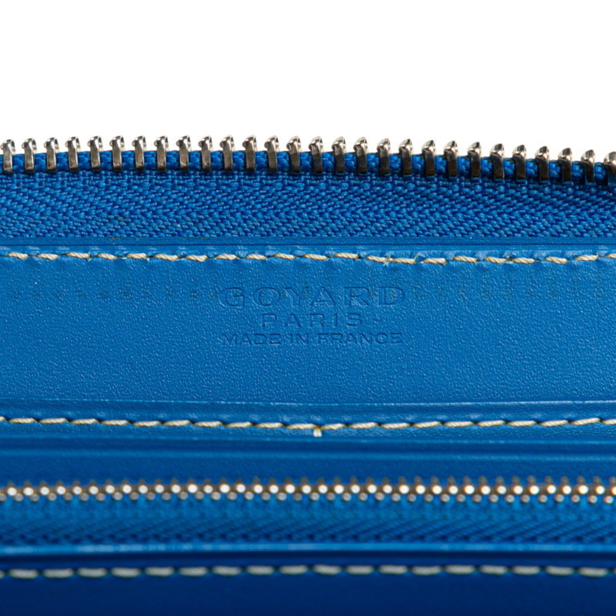 Goyard Matignon GM Round Long Wallet Blue PVC Leather Women's GOYARD