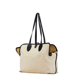 Burberry Tote Bag Beige Canvas Leather Women's BURBERRY