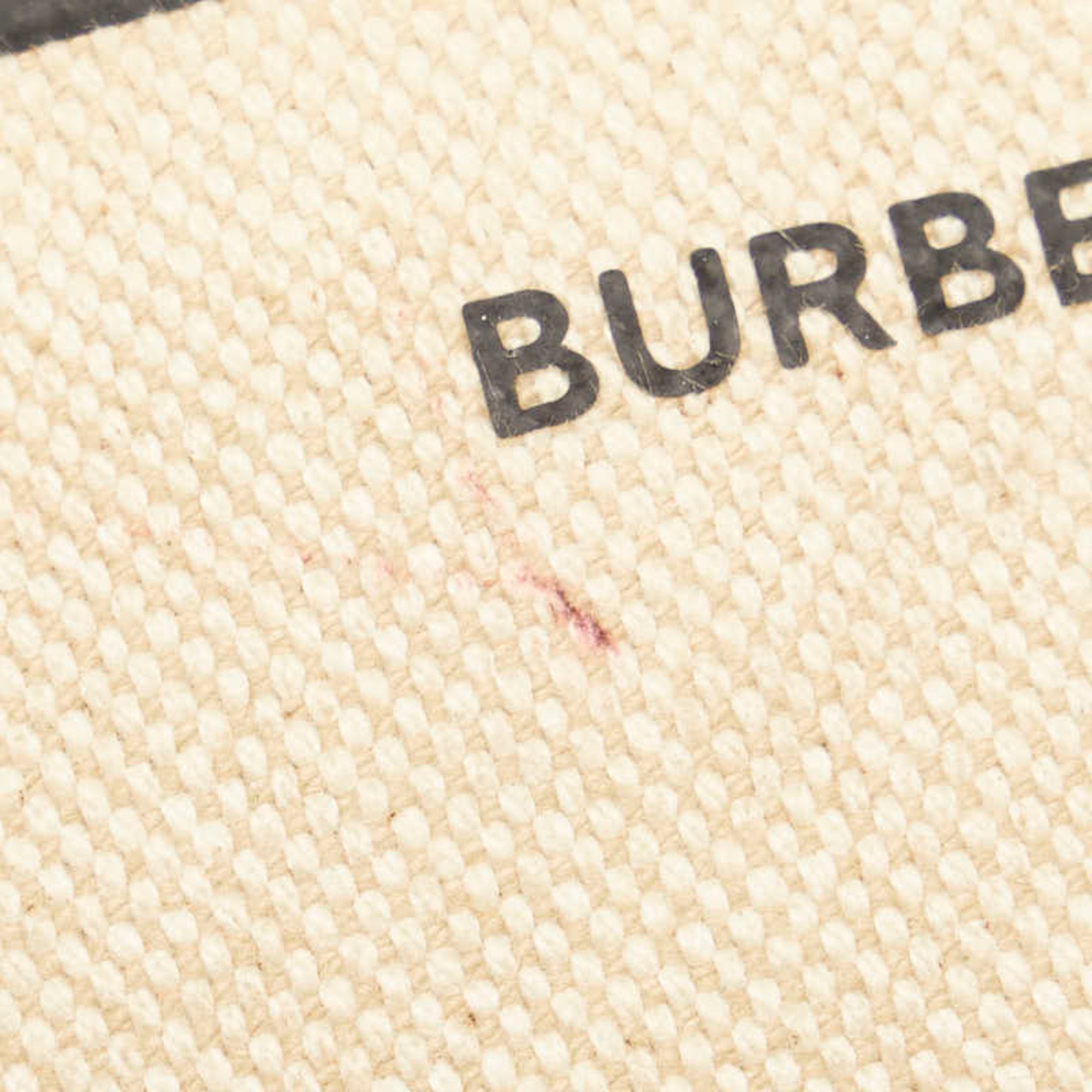 Burberry Tote Bag Beige Canvas Leather Women's BURBERRY