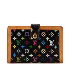 Louis Vuitton Monogram Multicolor Portefeuille Viennese Bi-fold Wallet M92988 Black PVC Leather Women's LOUIS VUITTON