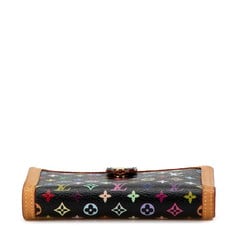 Louis Vuitton Monogram Multicolor Portefeuille Viennese Bi-fold Wallet M92988 Black PVC Leather Women's LOUIS VUITTON