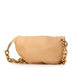 Bottega Veneta The Chain Pouch Shoulder Bag Beige Calf Leather Women's BOTTEGAVENETA